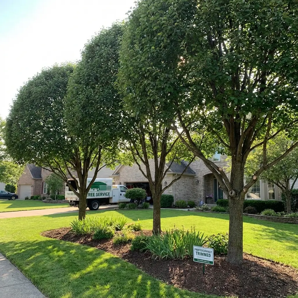 Trees after professional trimming